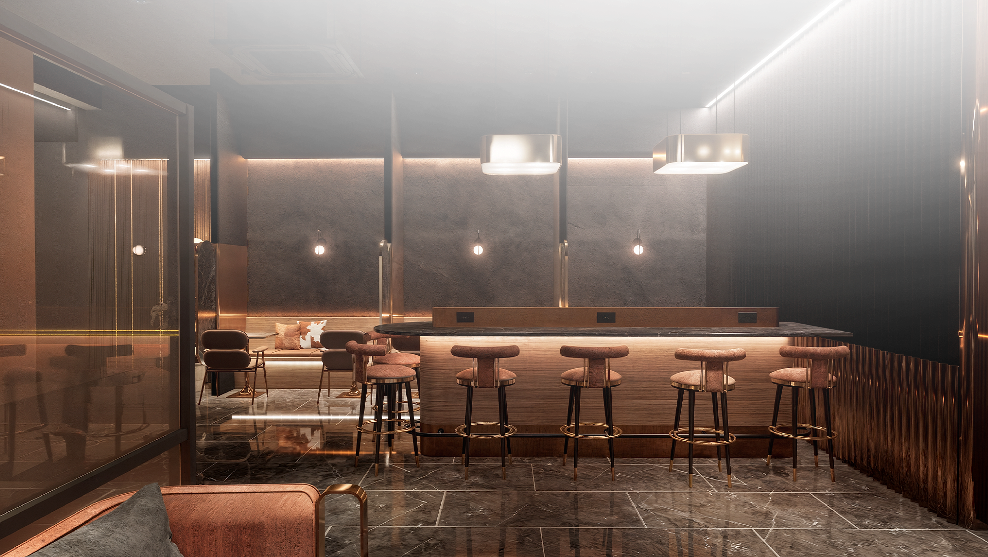 Bar and lounge area
